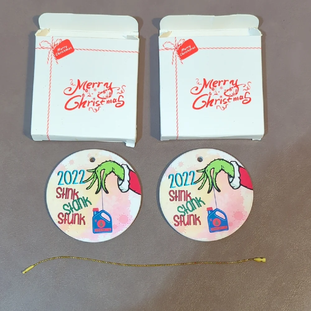 Tammy Corporation Grinch Ornaments 2022 Stink Stank Stunk set of 2